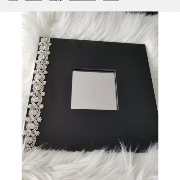 Black rhinestone wall mirror - Picture 2 of 9